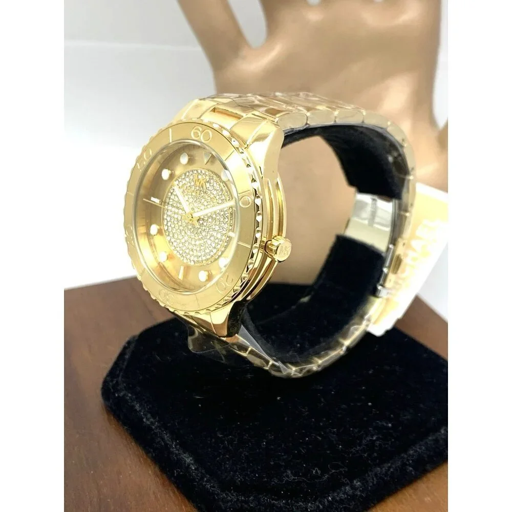 Michael Kors Women's Watch MK6911 Runway Quartz Crystals Gold Tone Steel 40mm